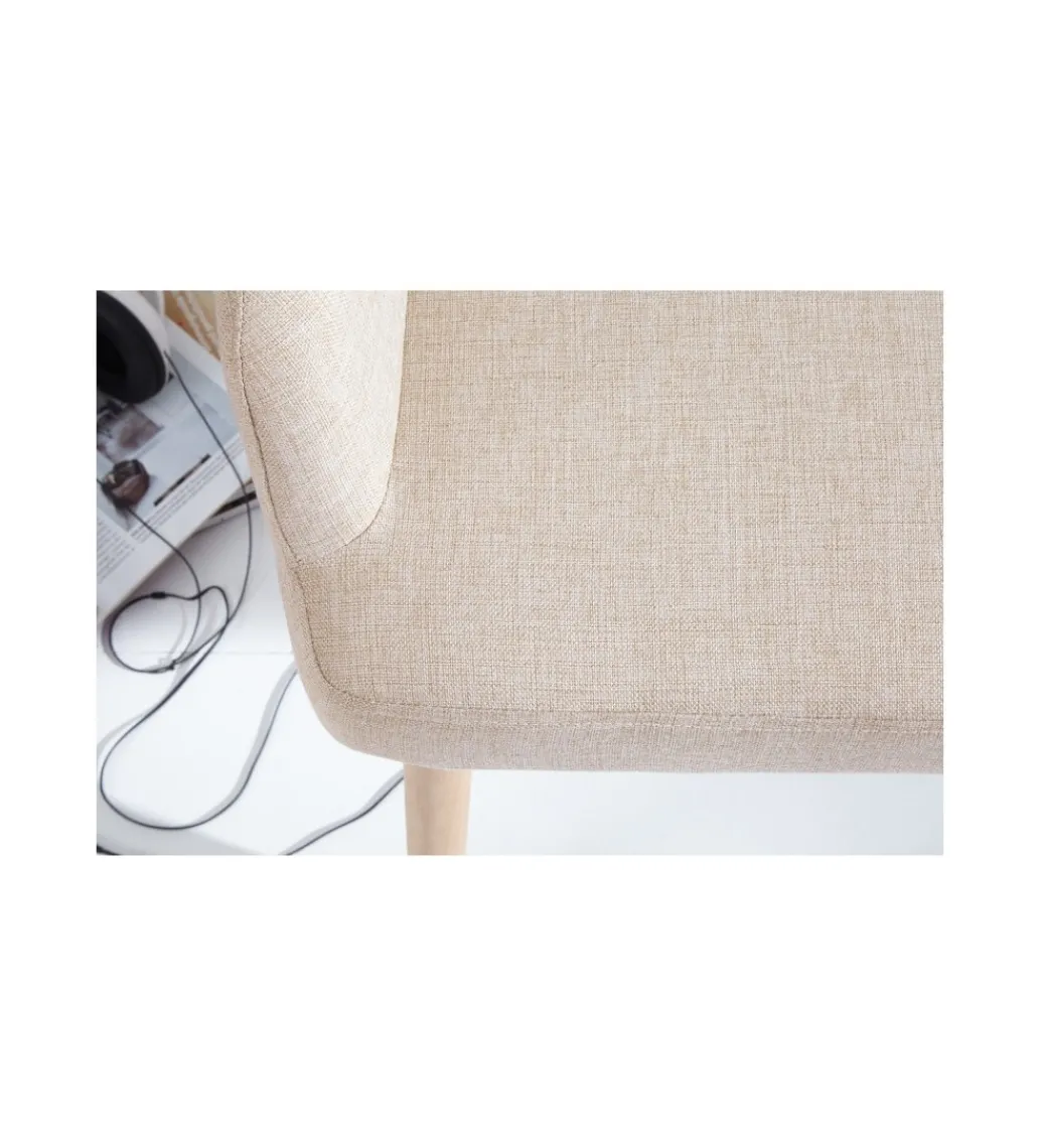Ławka Scandinavia beżowa 116 cm*Invicta Interior Best