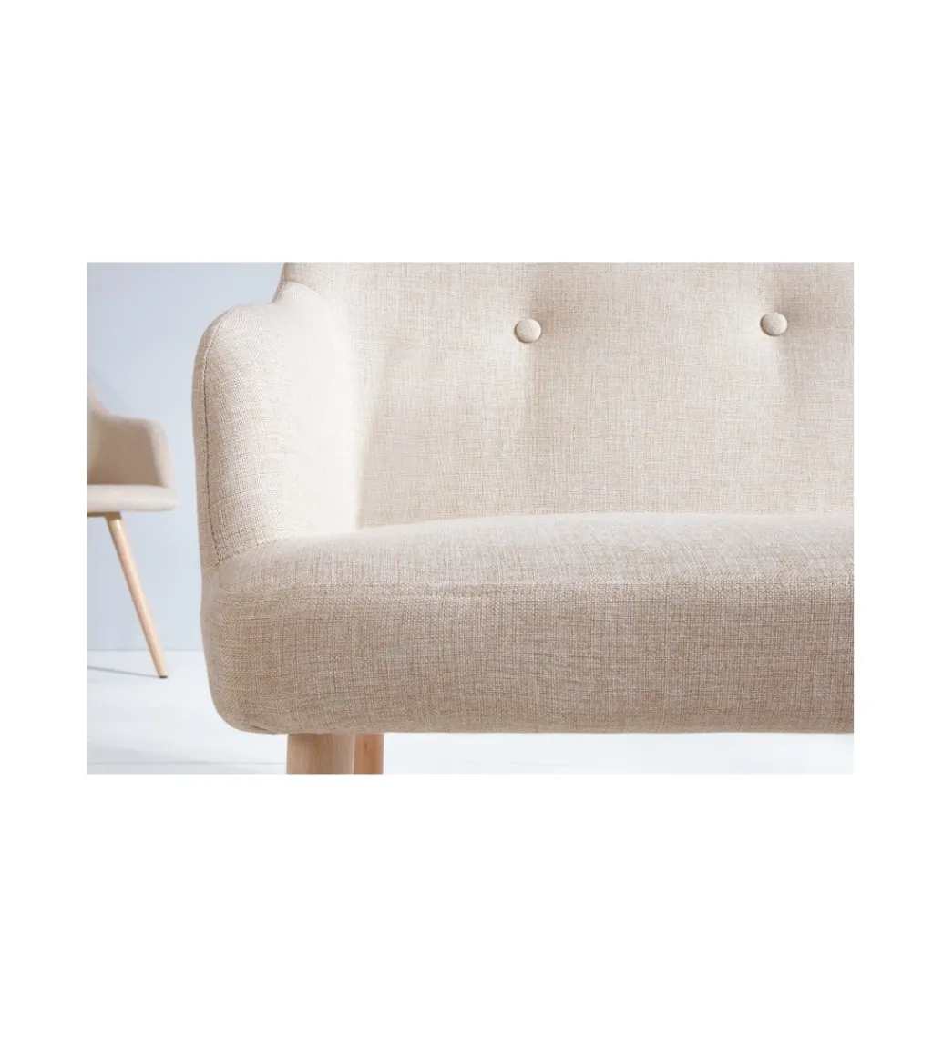 Ławka Scandinavia beżowa 116 cm*Invicta Interior Best