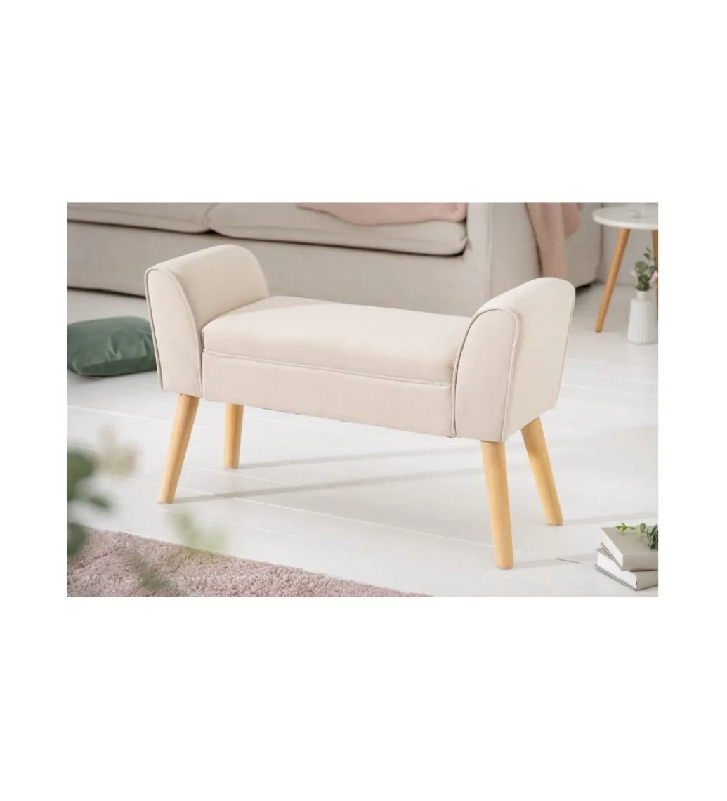 Ławka Scarlett 90 cm beżowa*Invicta Interior Hot