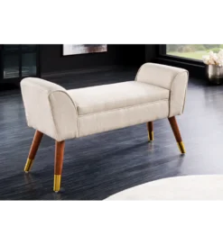 Ławka SCARLETT 90 cm beżowa*Invicta Interior Outlet