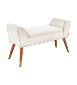 Ławka SCARLETT 90 cm beżowa*Invicta Interior Outlet