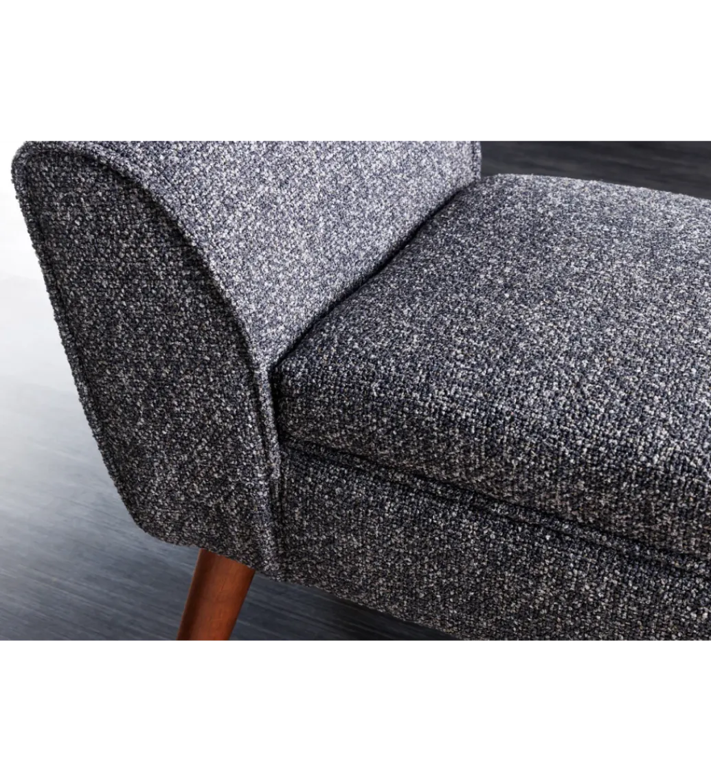 Ławka SCARLETT 90 cm tkanina bouclé antracyt*Invicta Interior Best