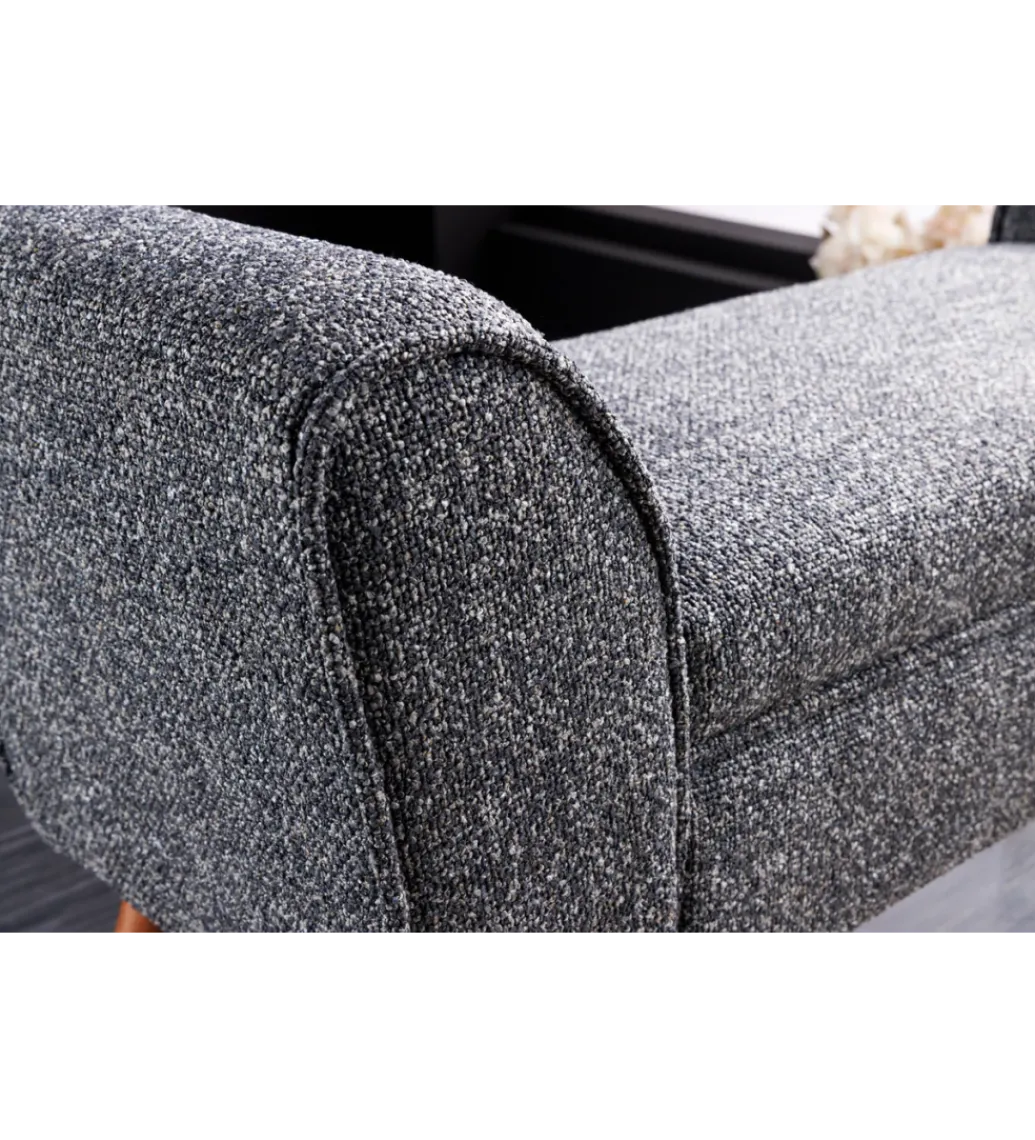 Ławka SCARLETT 90 cm tkanina bouclé antracyt*Invicta Interior Best