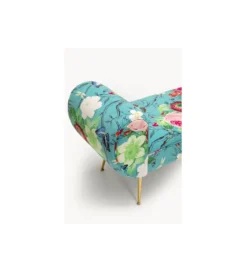 Ławka TRONO FLOWER FEVER 140 cm niebieska*KARE Clearance