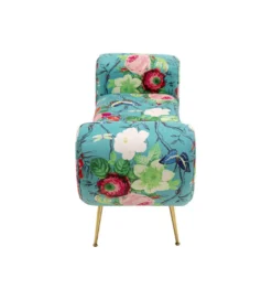 Ławka TRONO FLOWER FEVER 140 cm niebieska*KARE Clearance