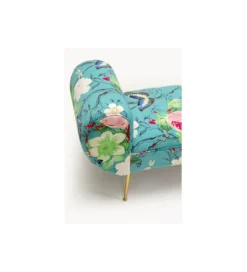 Ławka TRONO FLOWER FEVER 140 cm niebieska*KARE Clearance
