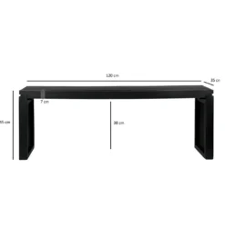 Ławka WOHNLING 120 cm drewno akacja czarna*WOHNLING, GERMANY Clearance