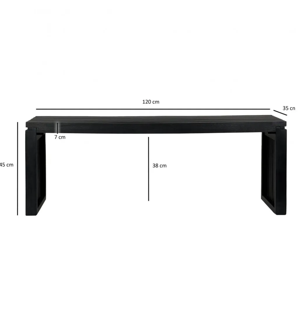 Ławka WOHNLING 120 cm drewno akacja czarna*WOHNLING, GERMANY Clearance