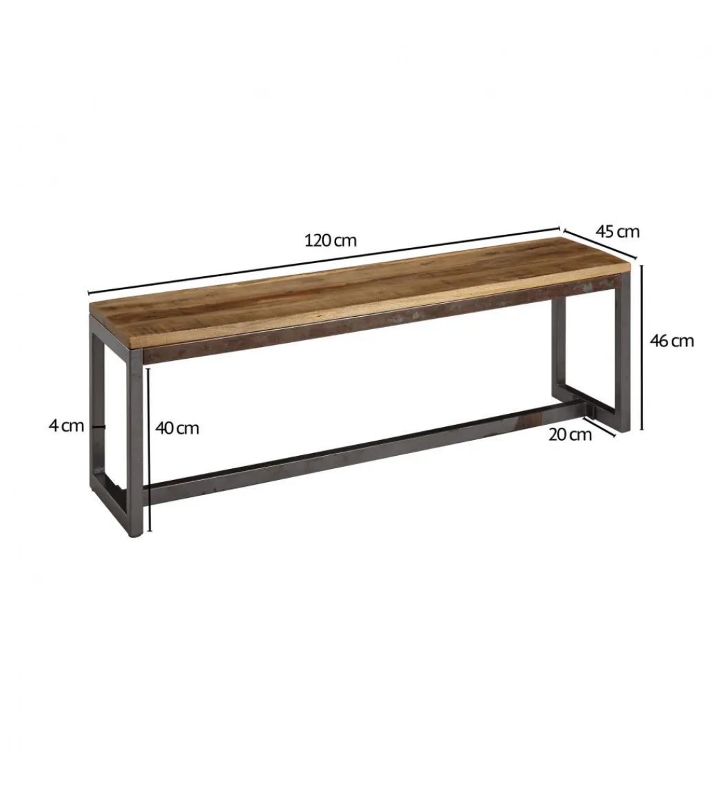 Ławka WOHNLING 120 cm drewno mango*WOHNLING, GERMANY Clearance