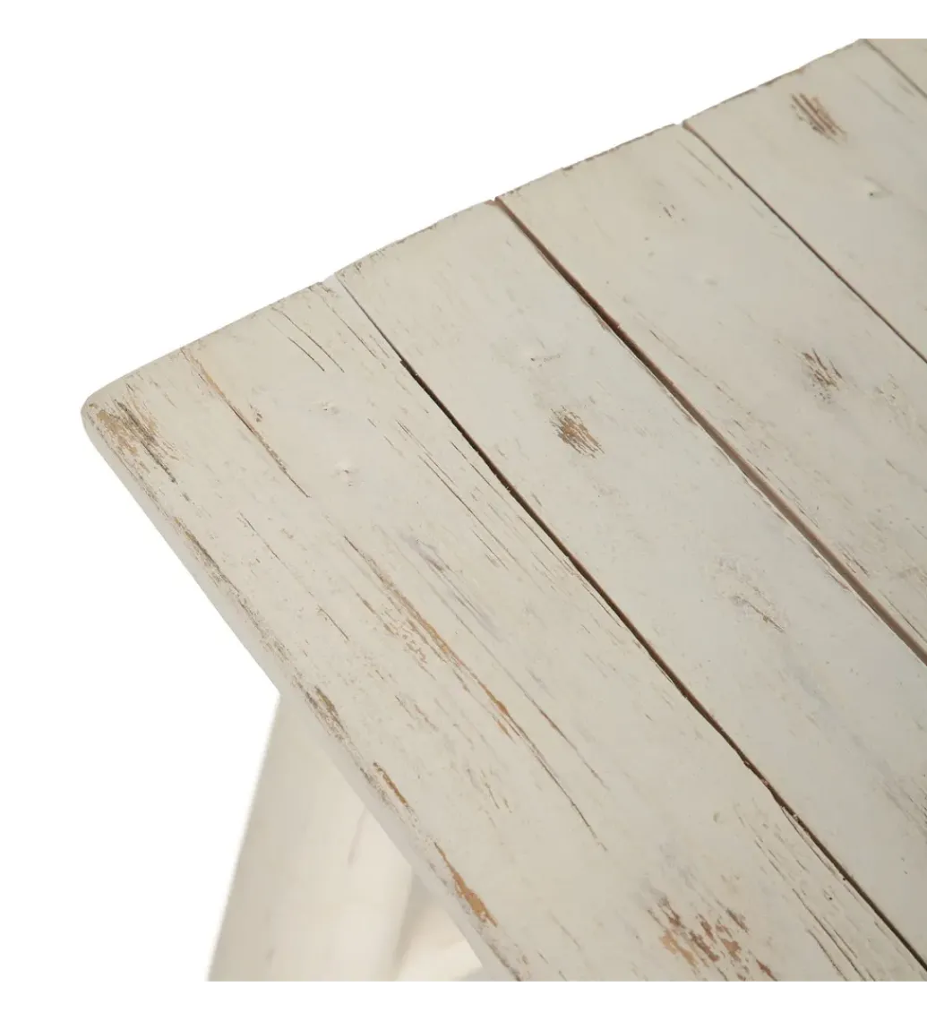 Ławka WORN 120 cm drewno teak bielona*Zona-Design Best