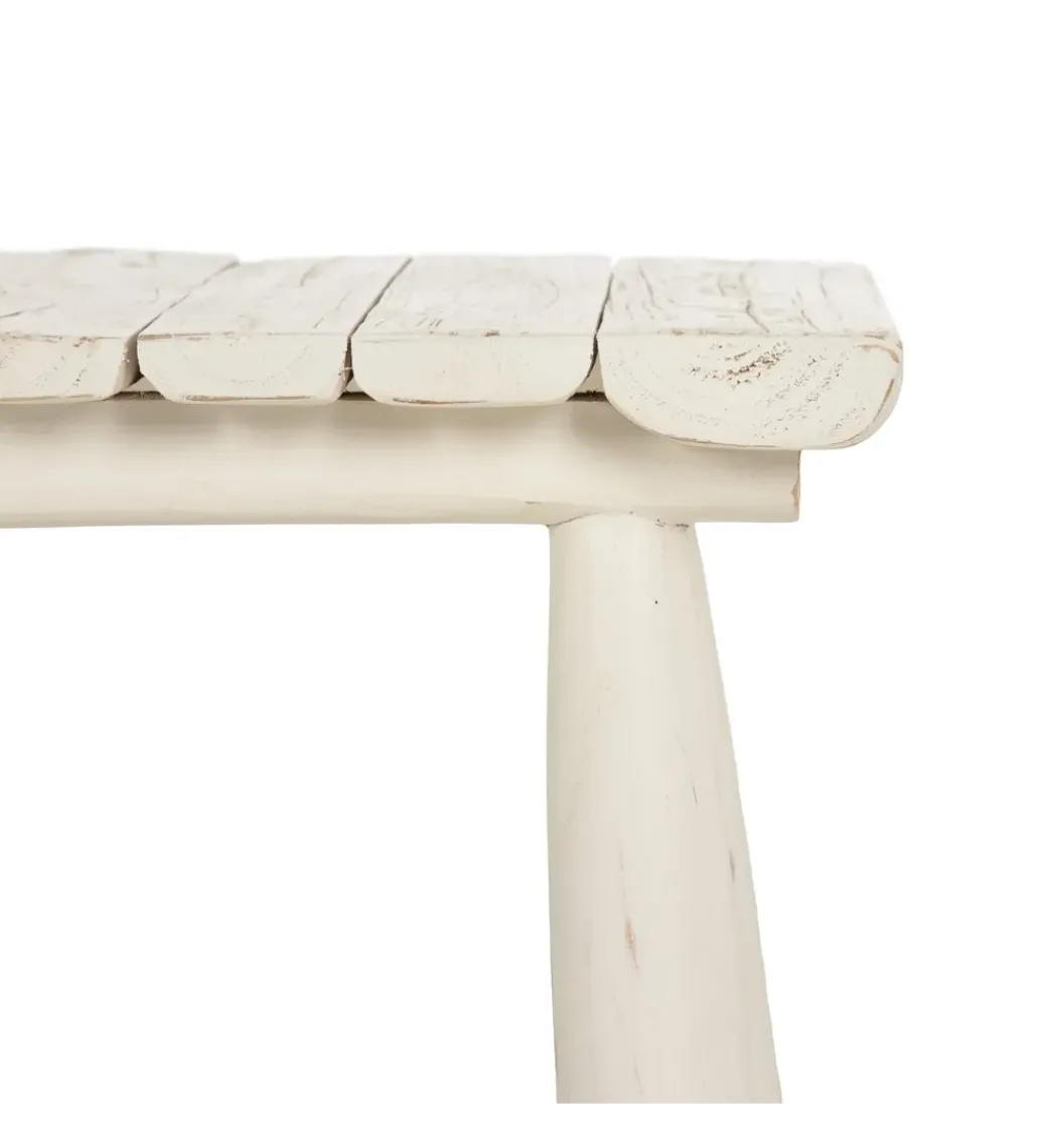 Ławka WORN 120 cm drewno teak bielona*Zona-Design Best