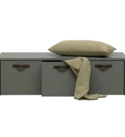 Ławka ze schowkiem STAGE 120 cm drewno sosny zielona*WOOOD
