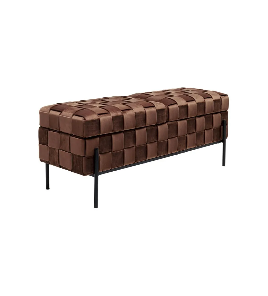 Ławka ze schowkiem WEAVE 121 cm mocca*KARE Hot