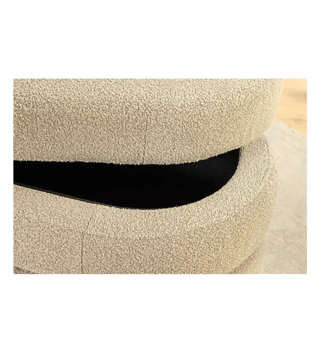 Ławka z schowkiem VOQUE 115 cm bouclé taupe*Invicta Interior Clearance
