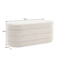 Ławka z schowkiem VOQUE 115 cm bouclé taupe*Invicta Interior Clearance