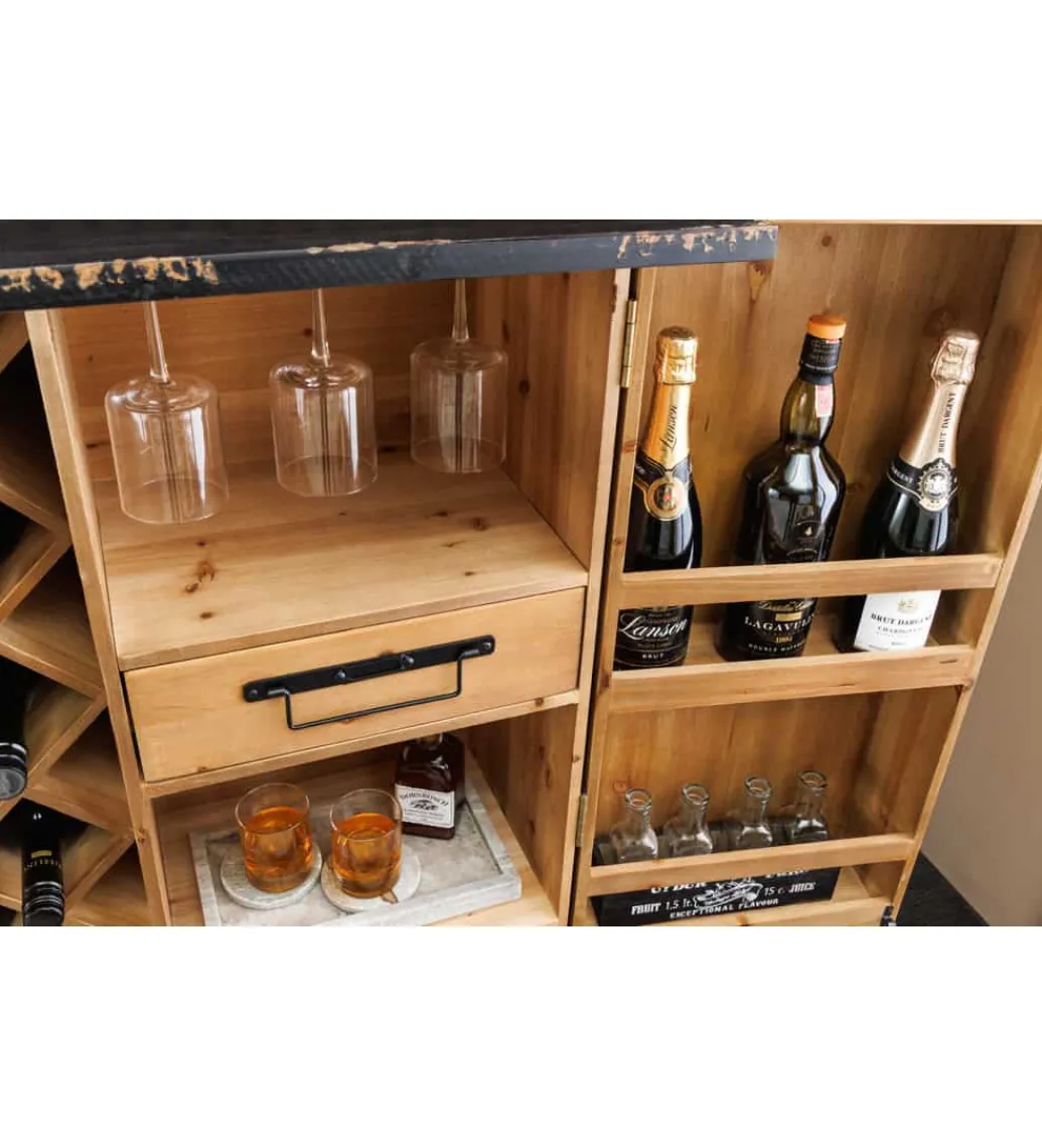 Barek BODEGA 120 cm naturalny*Invicta Interior Clearance