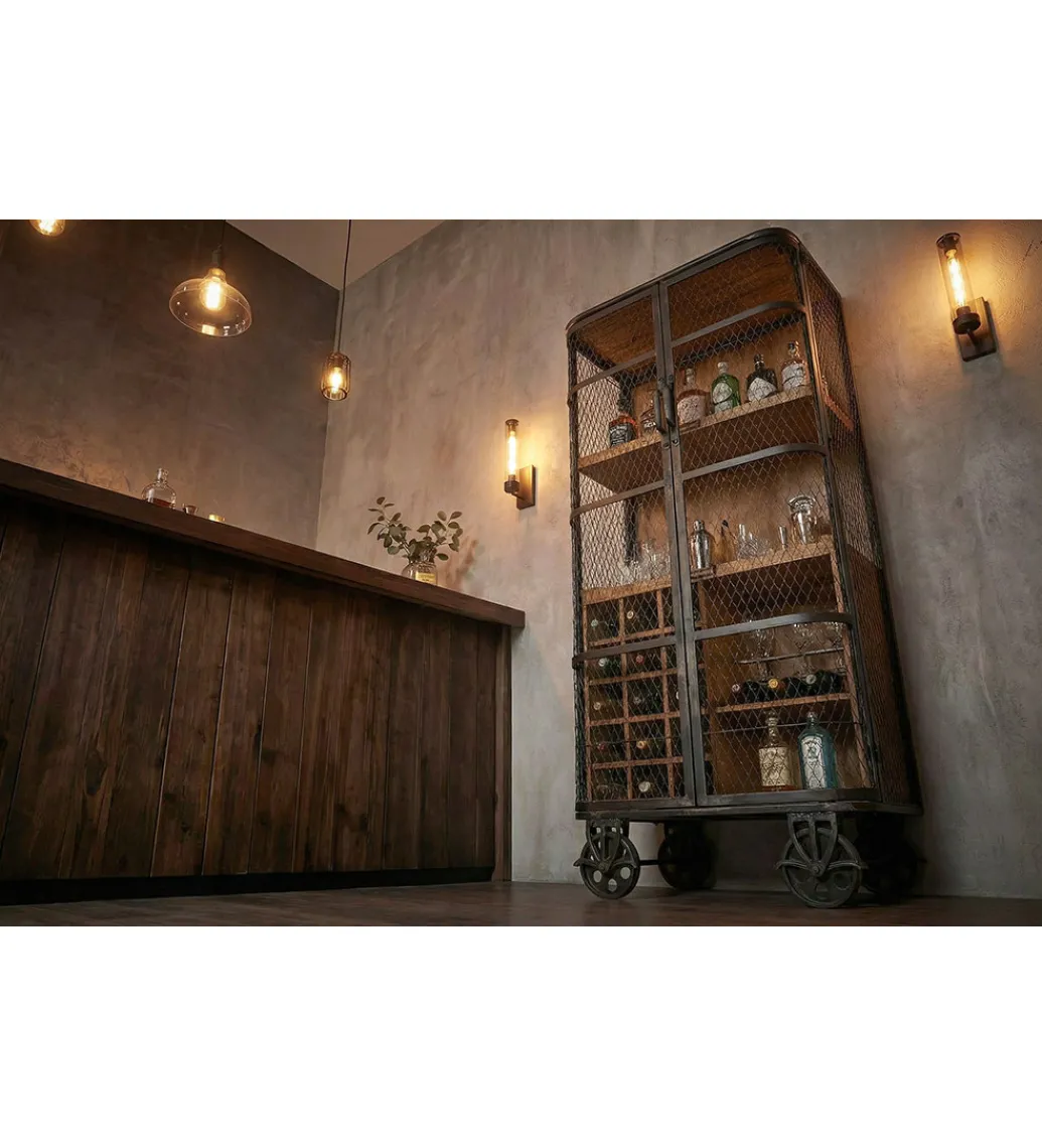 Barek LOFT 145 cm czarny naturalny*Invicta Interior Discount
