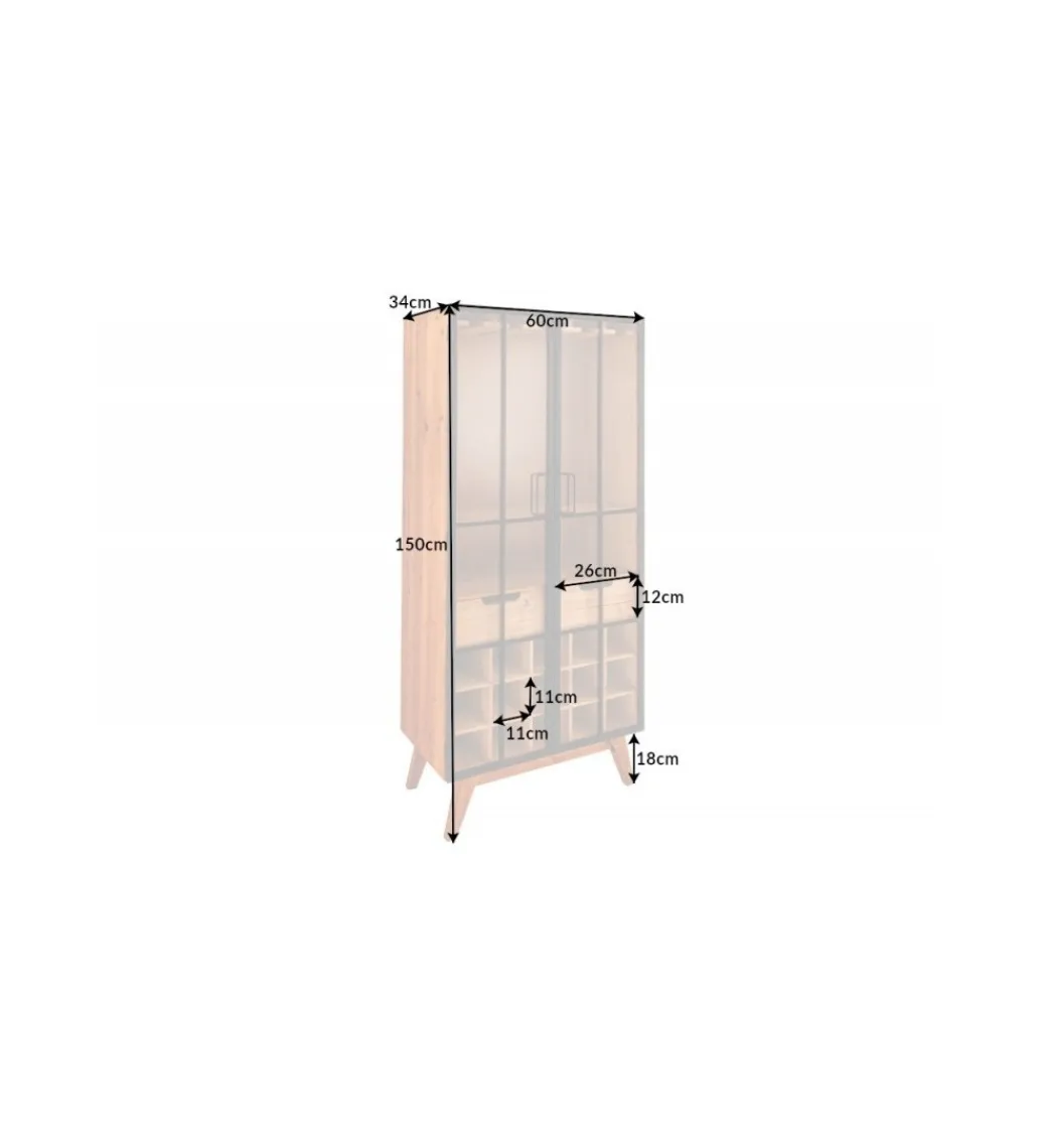 Barek na wino TULUZA 150 cm drewno jodła*Invicta Interior Discount