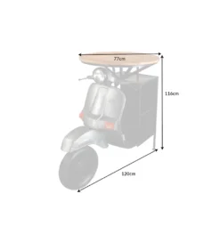 Barek stolik kawowy SCOOTER 120 cm blat drewno mango*Invicta Interior New