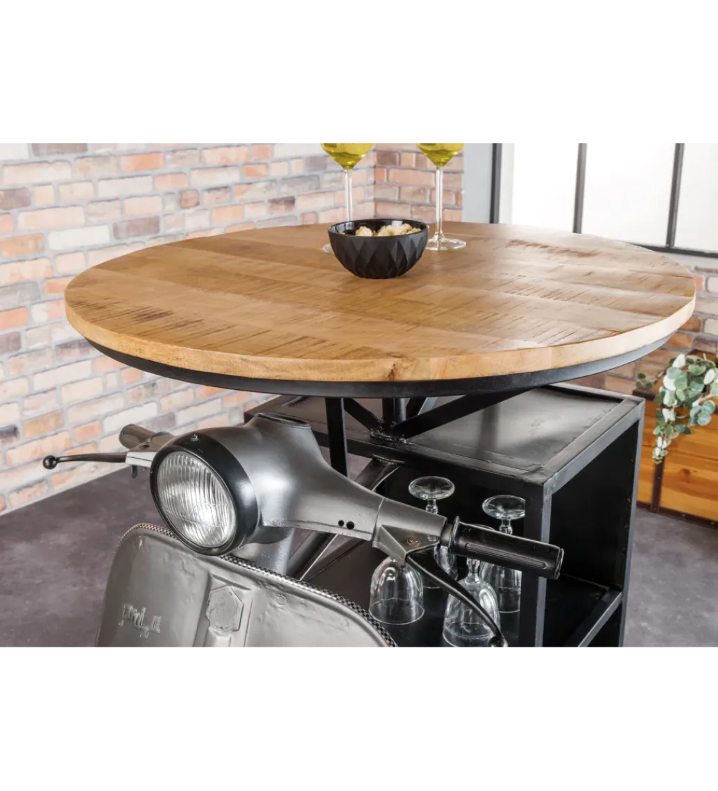 Barek stolik kawowy SCOOTER 120 cm blat drewno mango*Invicta Interior New