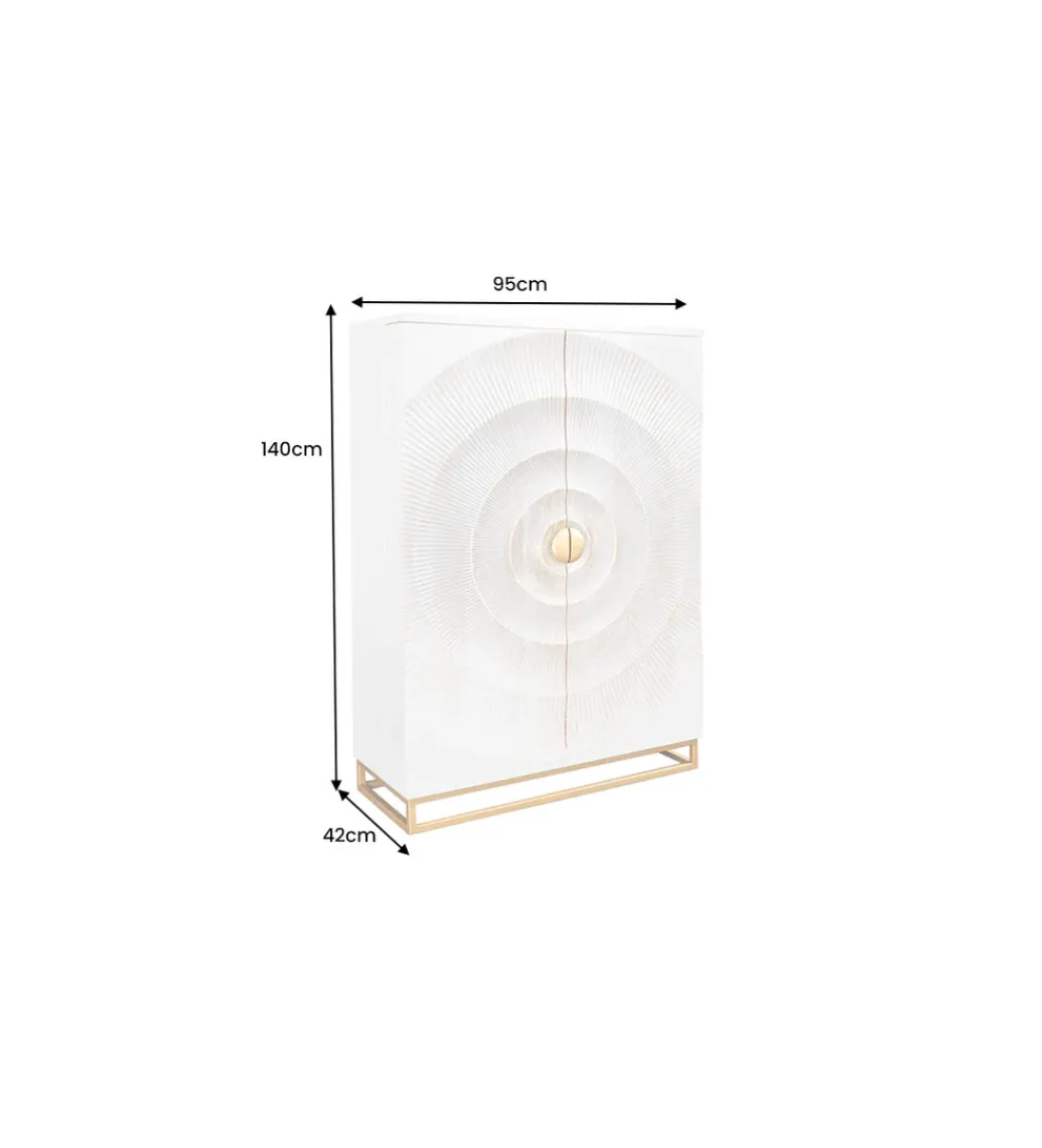 Barek SWEET GOLDEN SUNSET 140 cm drewno mango biała*Invicta Interior - przedsprzedaż Discount