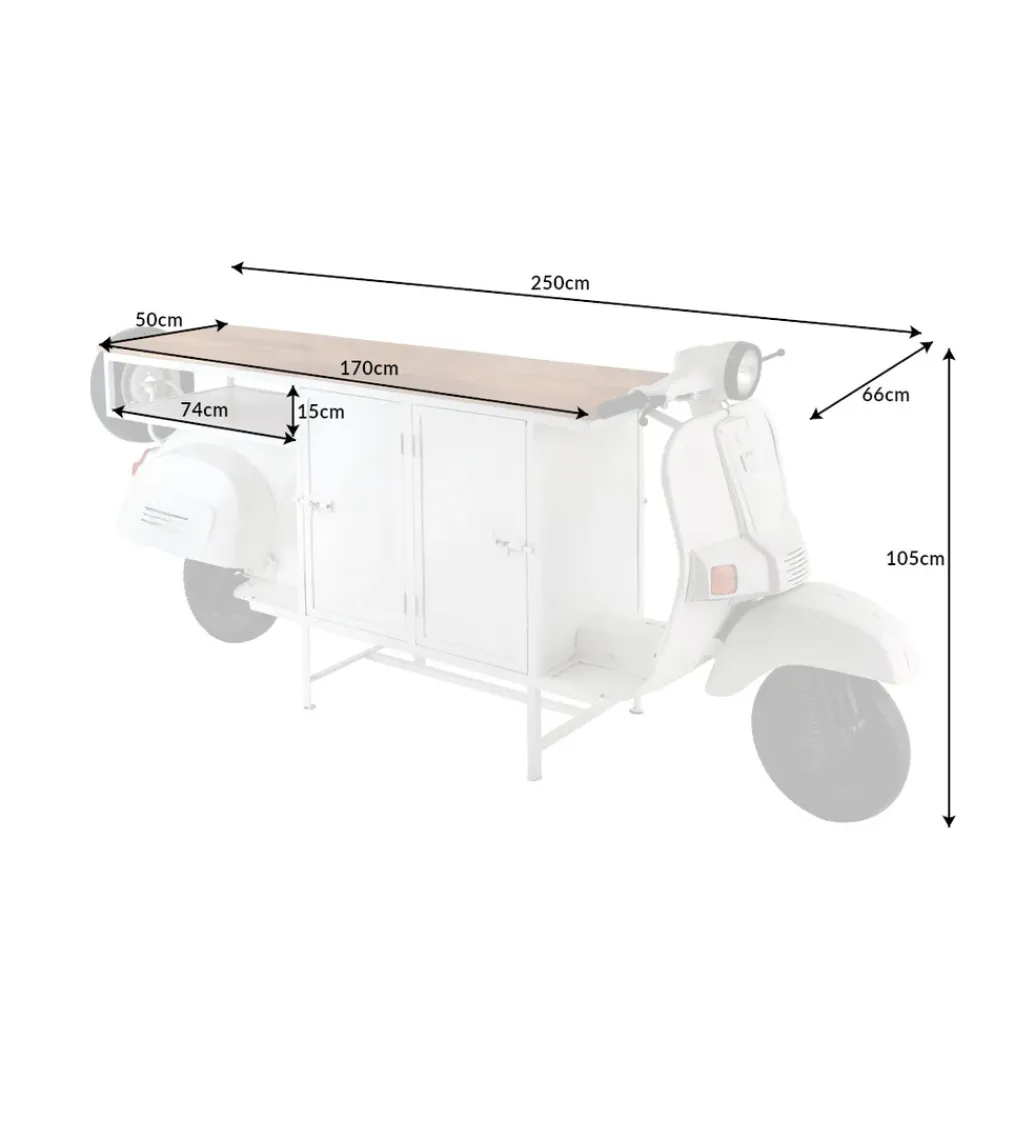 Barowa komoda SCOOTER 250 cm drewno mango*Invicta Interior Online
