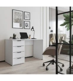 Biurko BAROLD 120 - 140 cm biały*ELTAP New