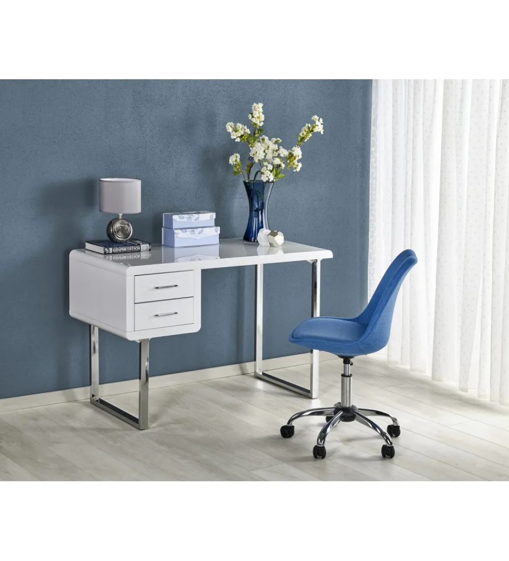 Biurko B30 120 cm biały chrom*Halmar Outlet