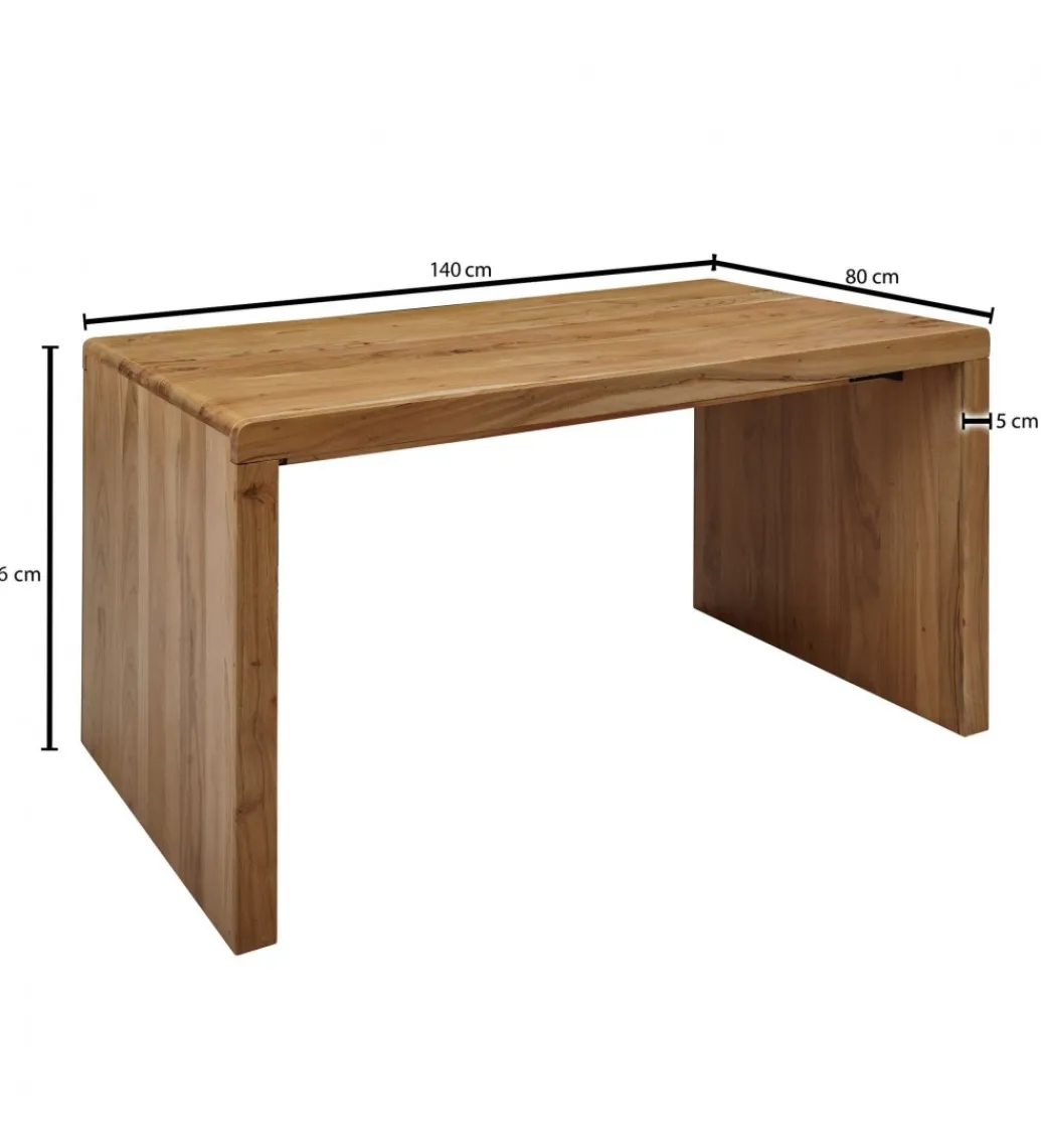 Biurko BOHA 140 cm drewno akacja*WOHNLING, GERMANY Outlet