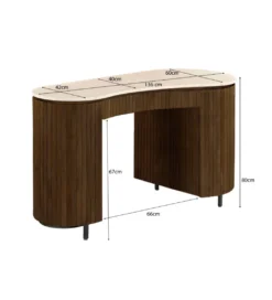 Biurko BRIX DEXTER 136 cm drewno mango brązowe kamień bottecino*LF-Design Online