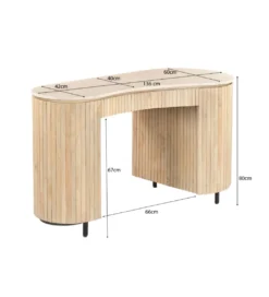 Biurko BRIX DEXTER 136 cm drewno mango kamień bottecino*LF-Design Sale