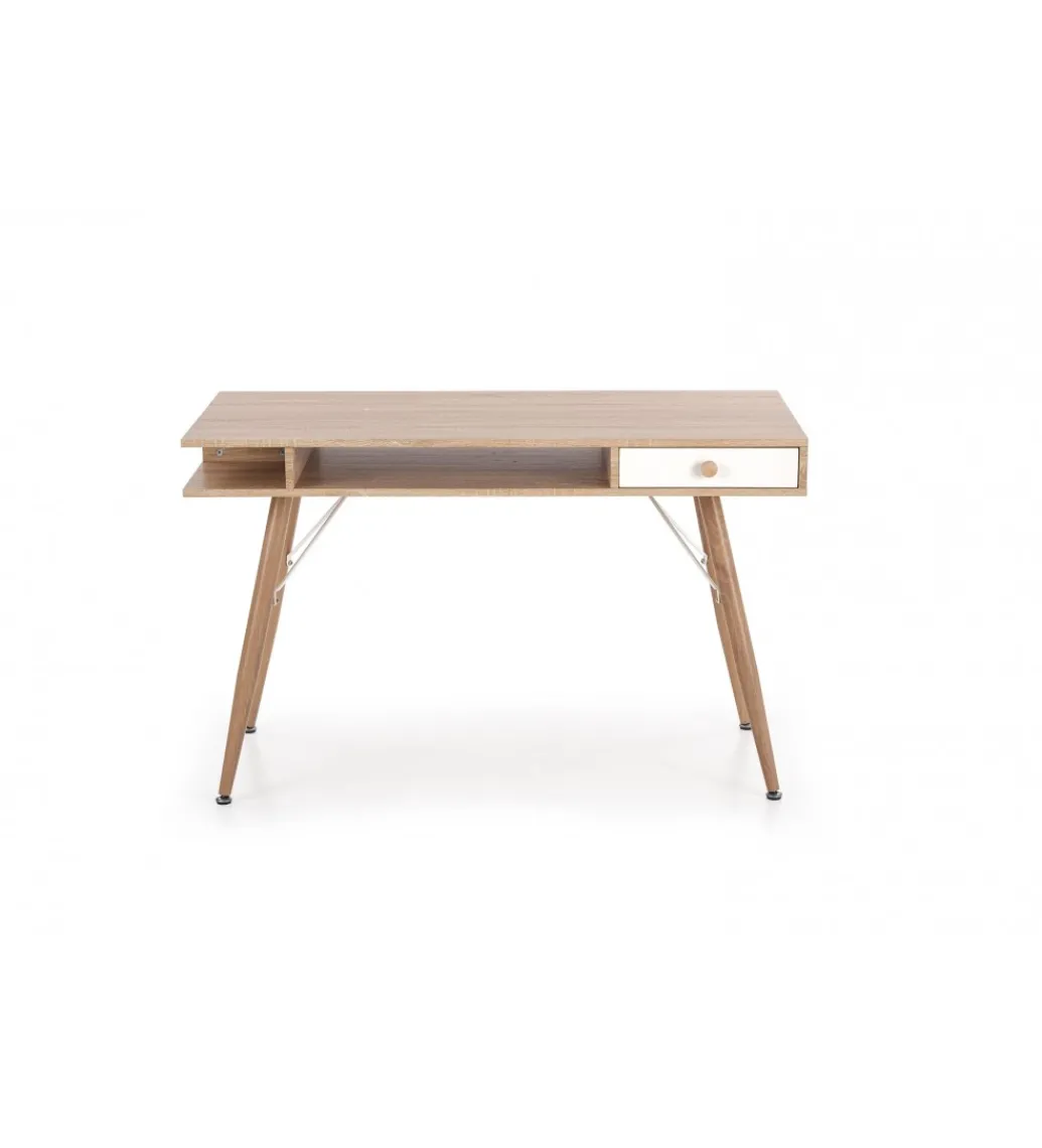 Biurko DOLORES 120 cm w odcieniu dąb sonoma - biały*Halmar Outlet