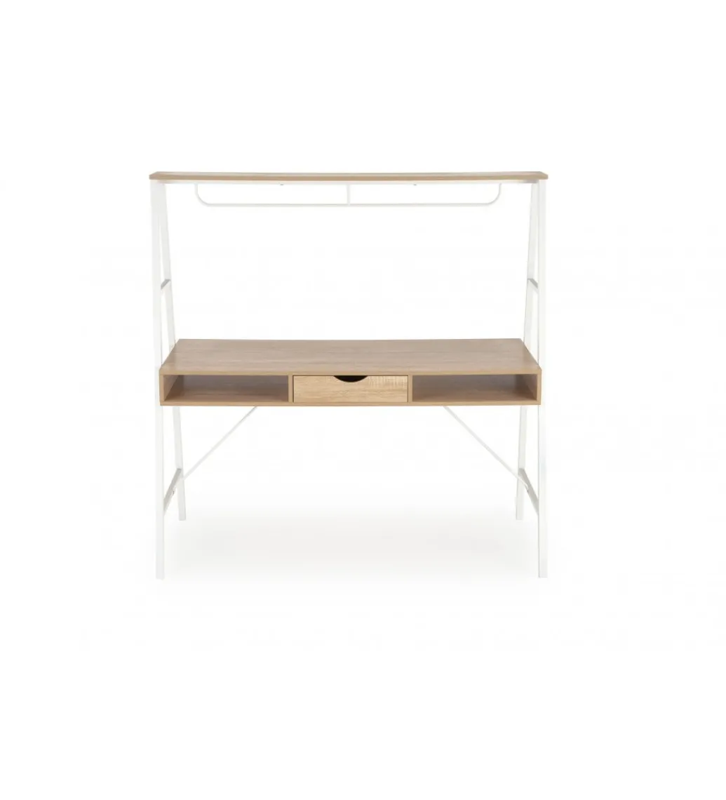 Biurko dwustanowiskowe COAST 139 cm w kolorze dąb sonoma biały*Halmar Online