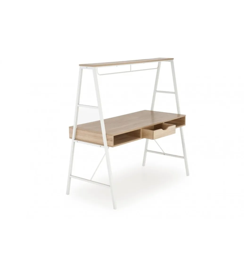 Biurko dwustanowiskowe COAST 139 cm w kolorze dąb sonoma biały*Halmar Online