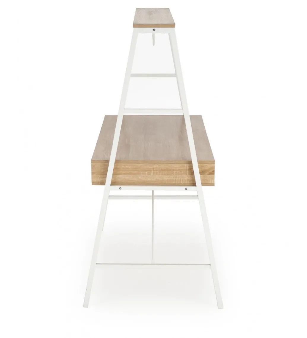 Biurko dwustanowiskowe COAST 139 cm w kolorze dąb sonoma biały*Halmar Online