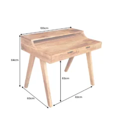 Biurko MONSOON 100 cm drewno akacja*Invicta Interior - przedsprzedaż Discount