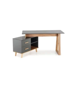 Biurko rozkładane SERGIO XL 134 cm - 210 cm antracytowe*Halmar Outlet