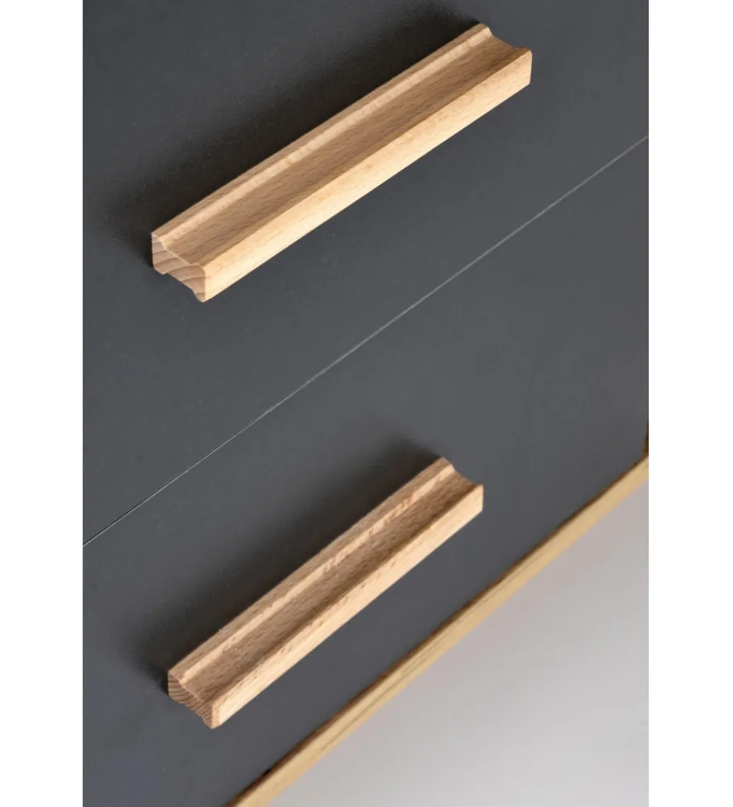Biurko rozkładane SERGIO XL 134 cm - 210 cm antracytowe*Halmar Outlet