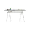 Biurko szklane POLAR 130 cm srebrne*KARE Outlet