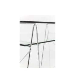 Biurko szklane POLAR 130 cm srebrne*KARE Outlet