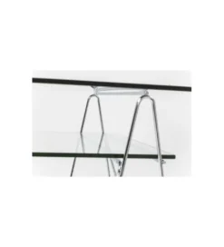 Biurko szklane POLAR 130 cm srebrne*KARE Outlet