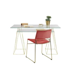 Biurko szklane POLAR 135 cm złote*KARE New