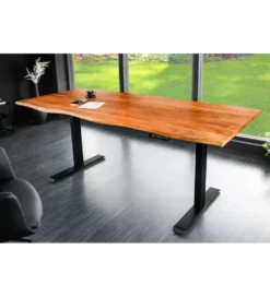 Biurko z regulowaną wysokością ARKTYKA Mammut 120 cm drewno akacja*Invicta Interior Clearance