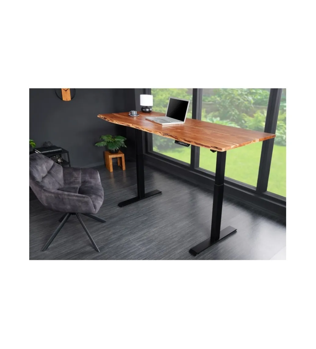 Biurko z regulowaną wysokością ARKTYKA Mammut 140 cm drewno akacja*Invicta Interior Clearance
