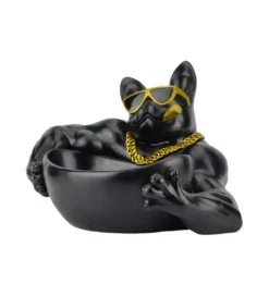 Dekoracja misa BULLDOG 30 cm czarna*Invicta Interior Hot