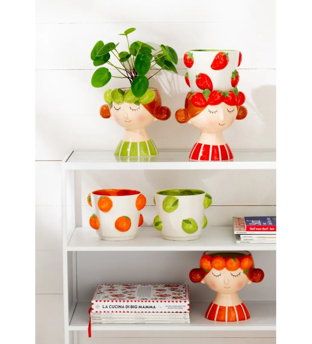 Donica FLOWERPOTTY 30 cm ceramika pomarańczowa*J-Line Sale