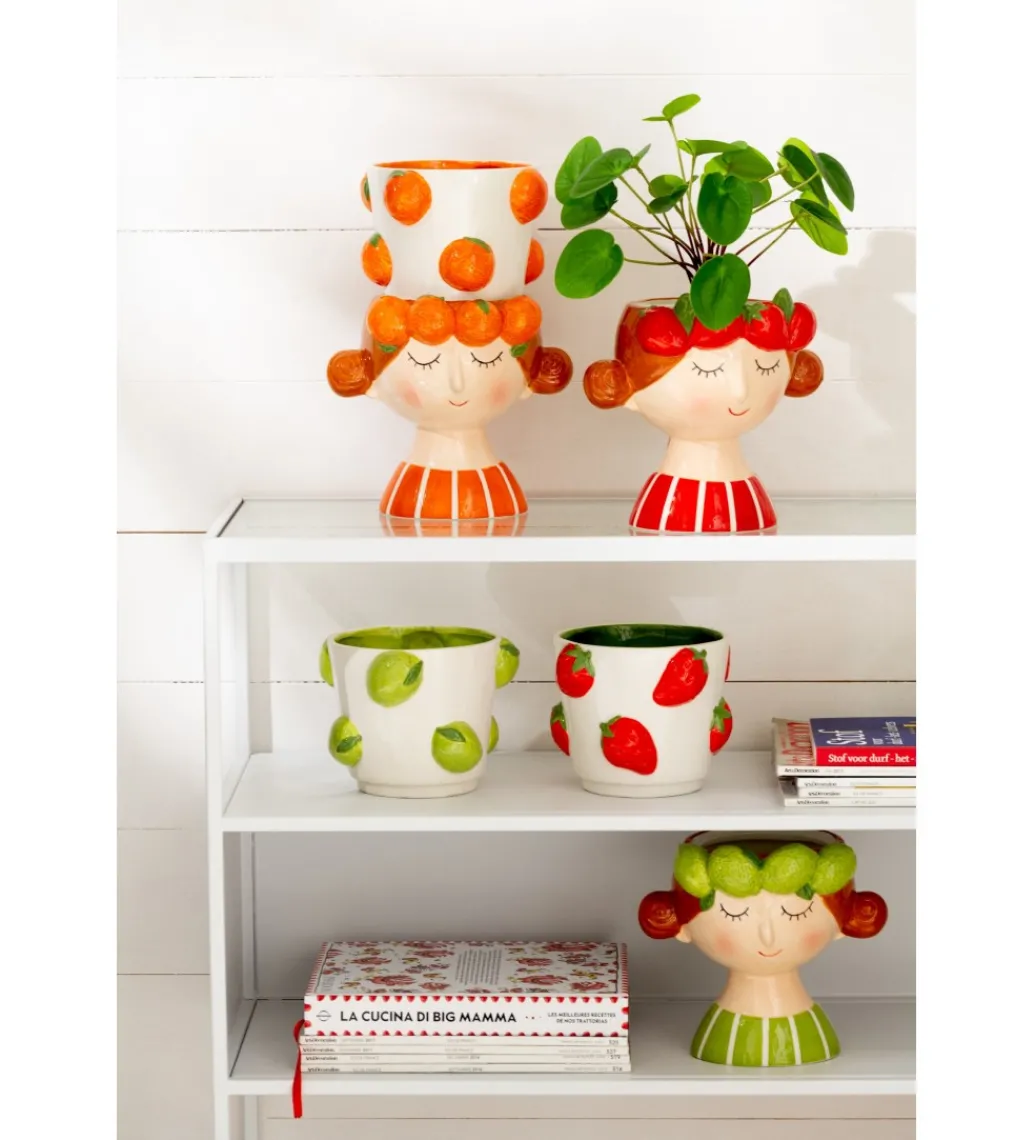 Donica FLOWERPOTTY 30 cm ceramika pomarańczowa*J-Line Sale