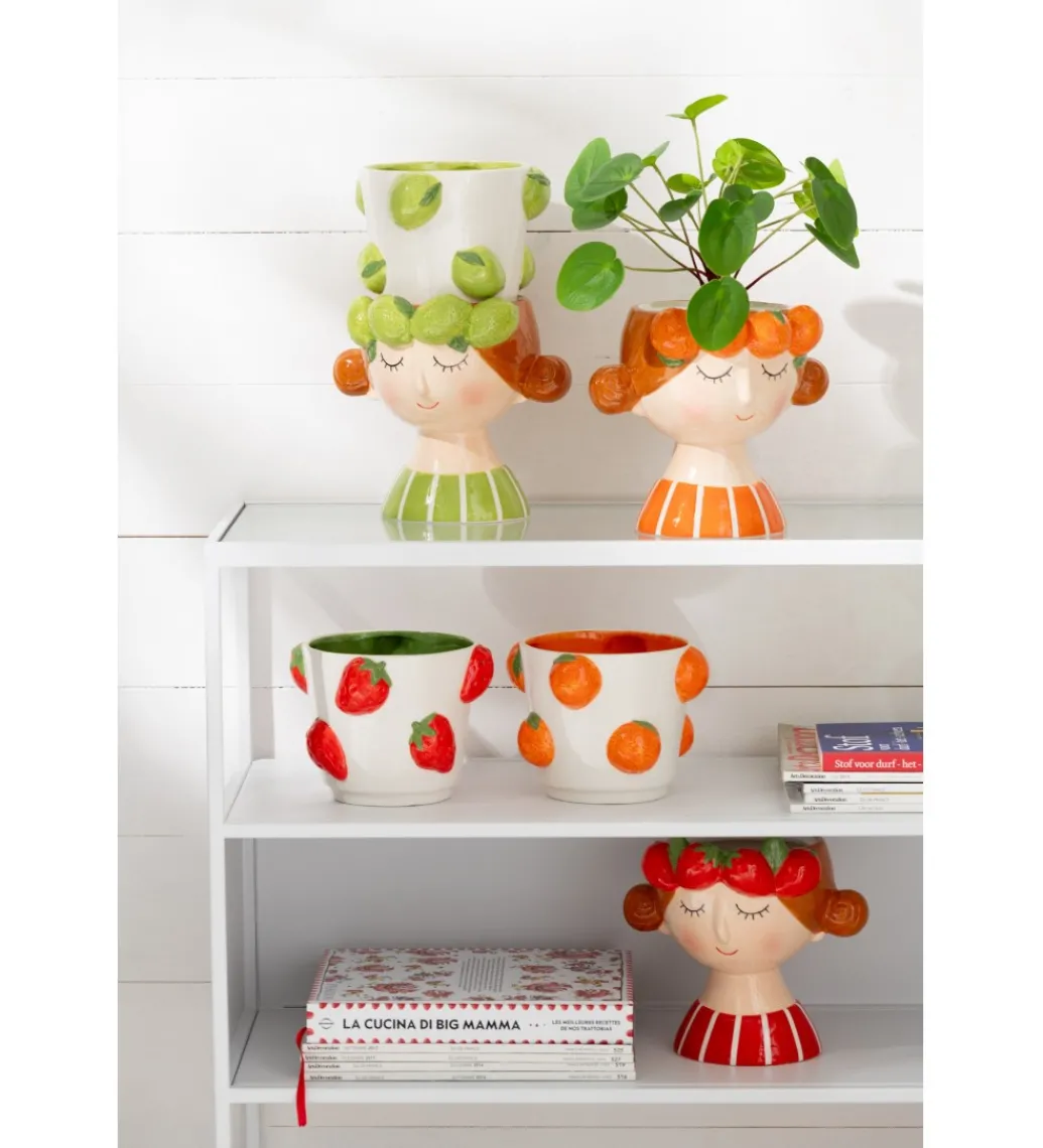 Donica FLOWERPOTTY 30 cm ceramika pomarańczowa*J-Line Sale
