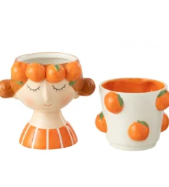 Donica FLOWERPOTTY 30 cm ceramika pomarańczowa*J-Line Sale