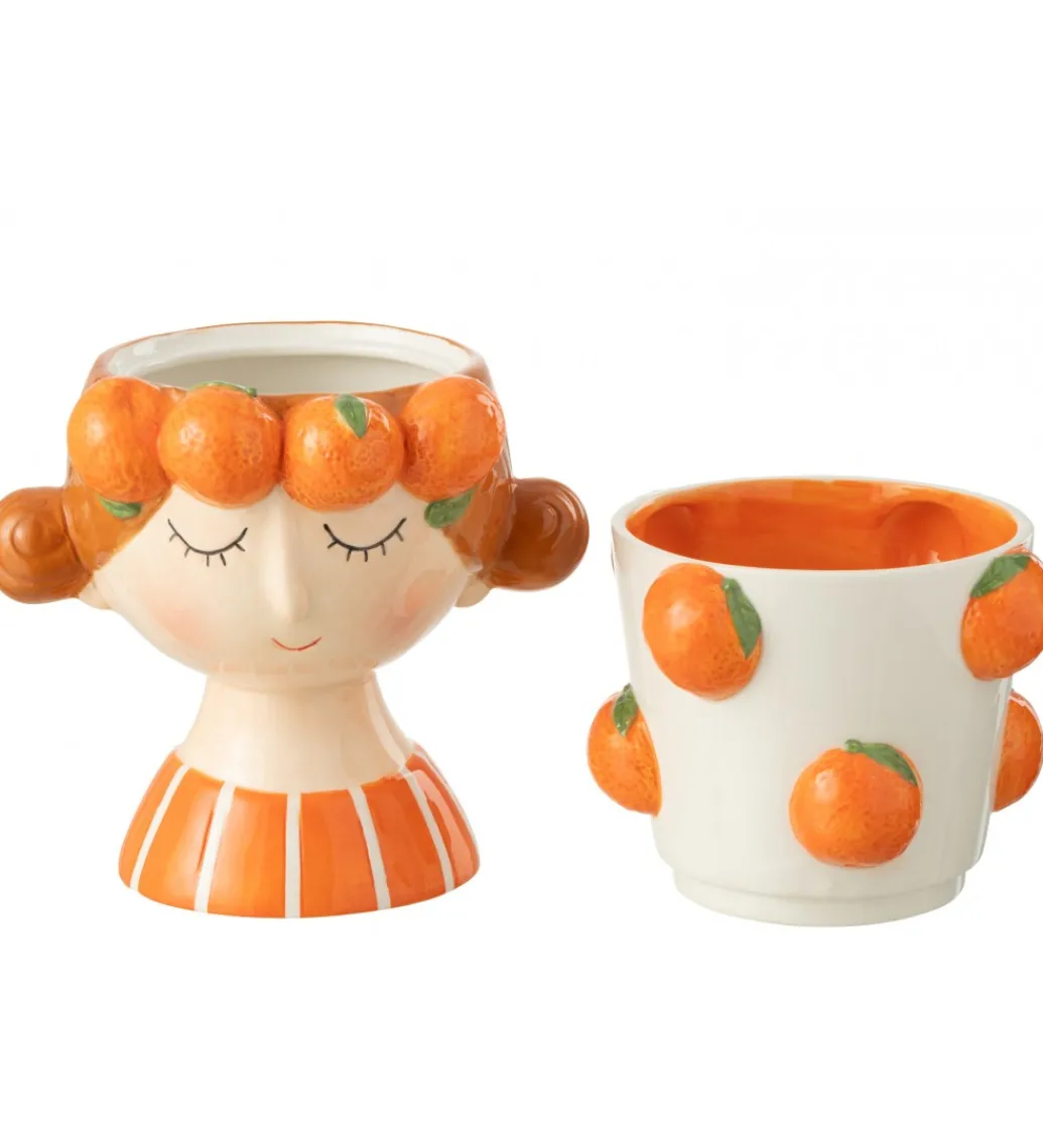Donica FLOWERPOTTY 30 cm ceramika pomarańczowa*J-Line Sale